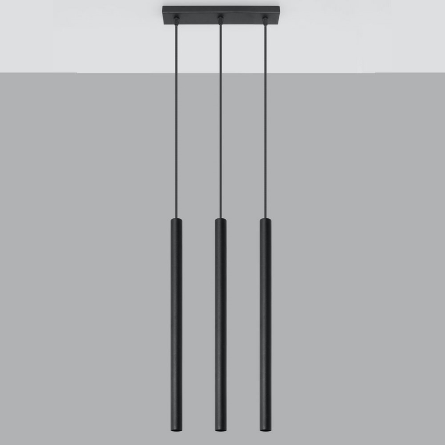Luster na lanku PASTELO 3xG9/8W/230V čierna
