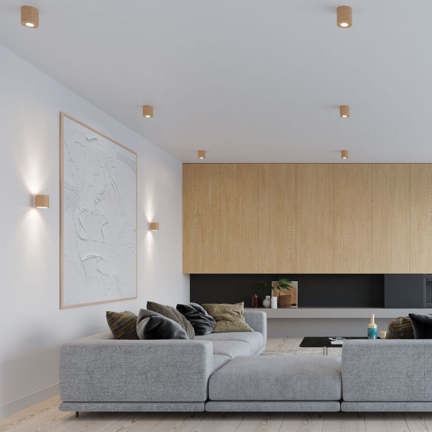 Sollux SL.0492 - Stropné svietidlo ORBIS 1xGU10/40W/230V drevo
