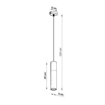 Luster na lanku PABLO 1xGU10/40W/230V čierna/buk