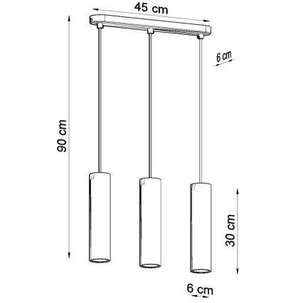 Luster na lanku LINO 3xGU10/40W/230V buk