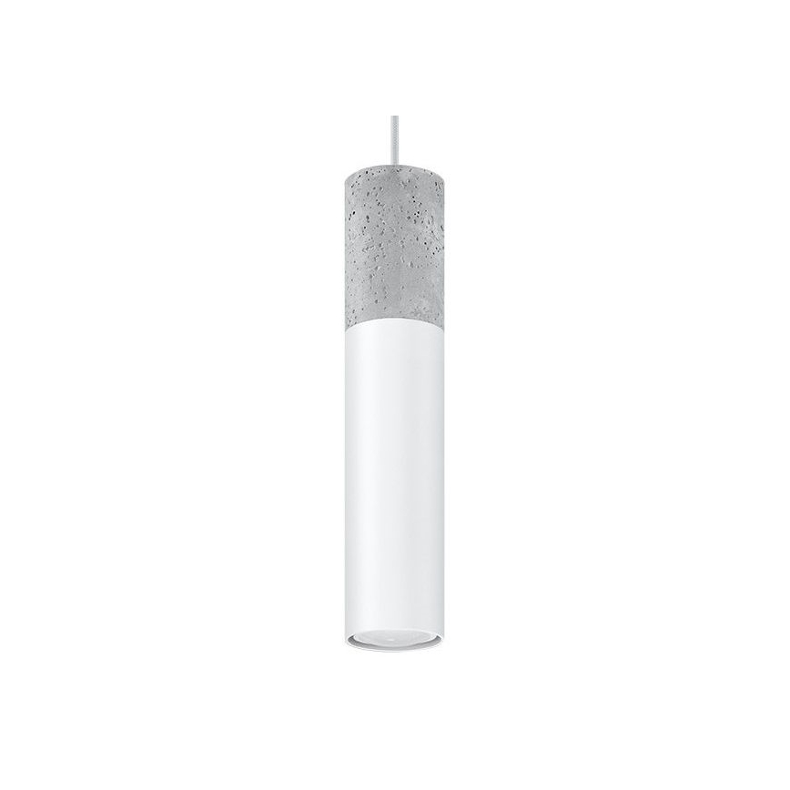 Luster na lanku BORGIO 1xGU10/40W/230V betón/kov biela
