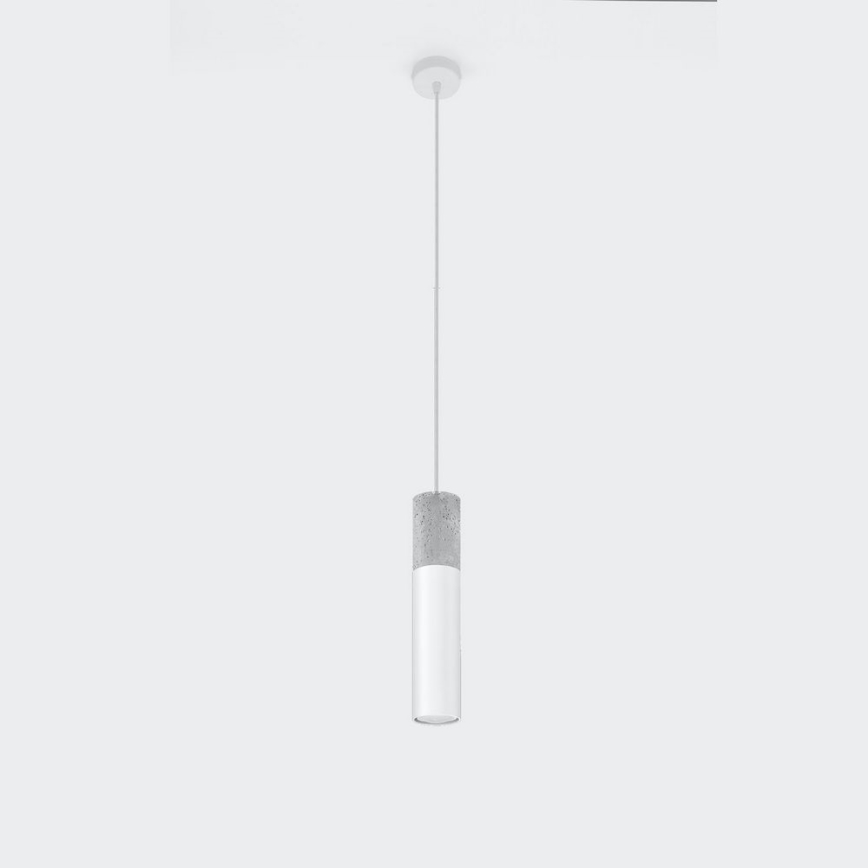 Luster na lanku BORGIO 1xGU10/40W/230V betón/kov biela