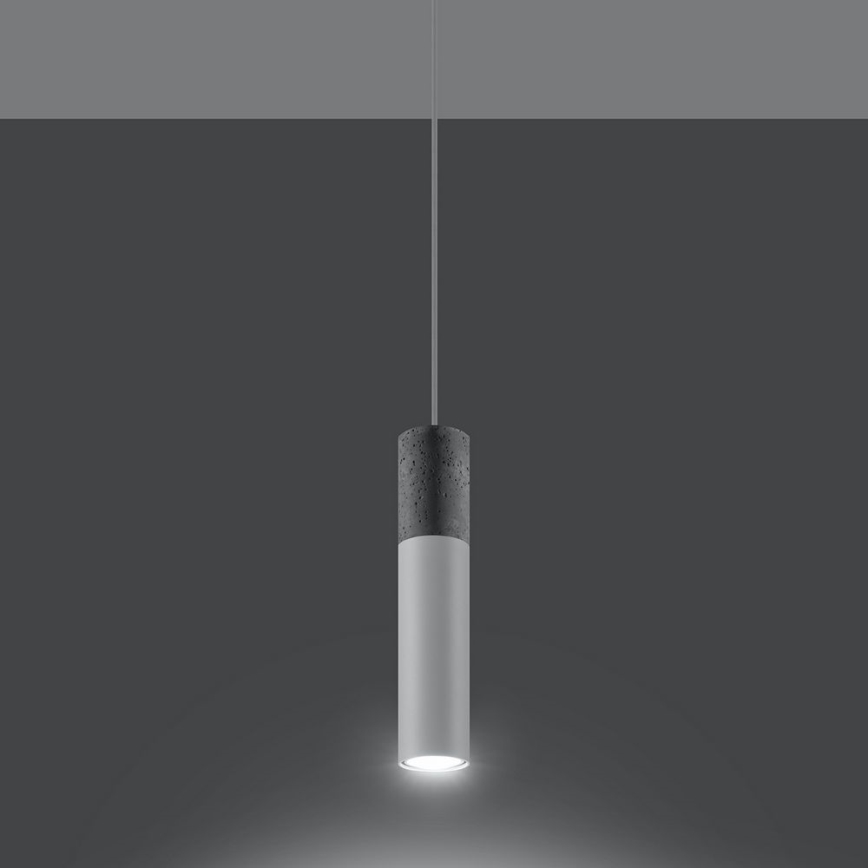 Luster na lanku BORGIO 1xGU10/40W/230V betón/kov biela