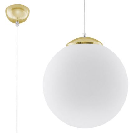 Závesný luster na lanku TOYA 1xE27/60W/230V priemer 30 cm biela/zlatá