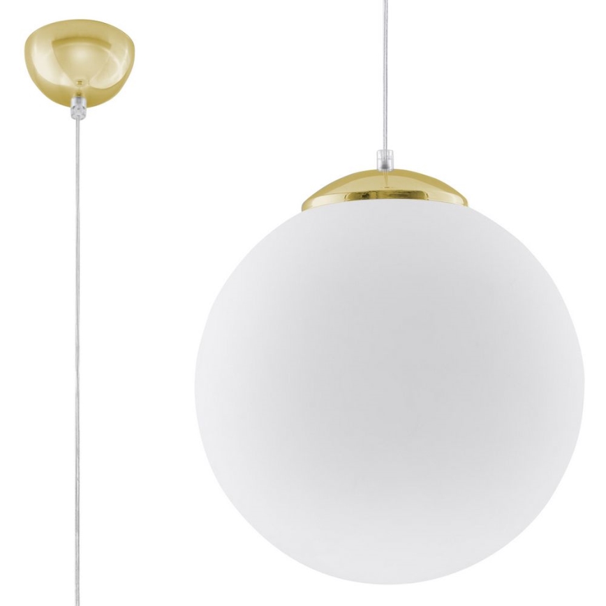 Závesný luster na lanku TOYA 1xE27/60W/230V priemer 30 cm biela/zlatá