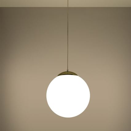Závesný luster na lanku TOYA 1xE27/60W/230V priemer 30 cm biela/zlatá