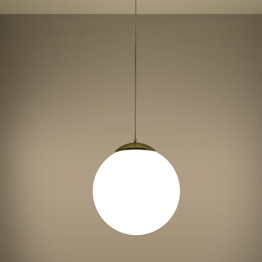 Závesný luster na lanku TOYA 1xE27/60W/230V priemer 30 cm biela/zlatá