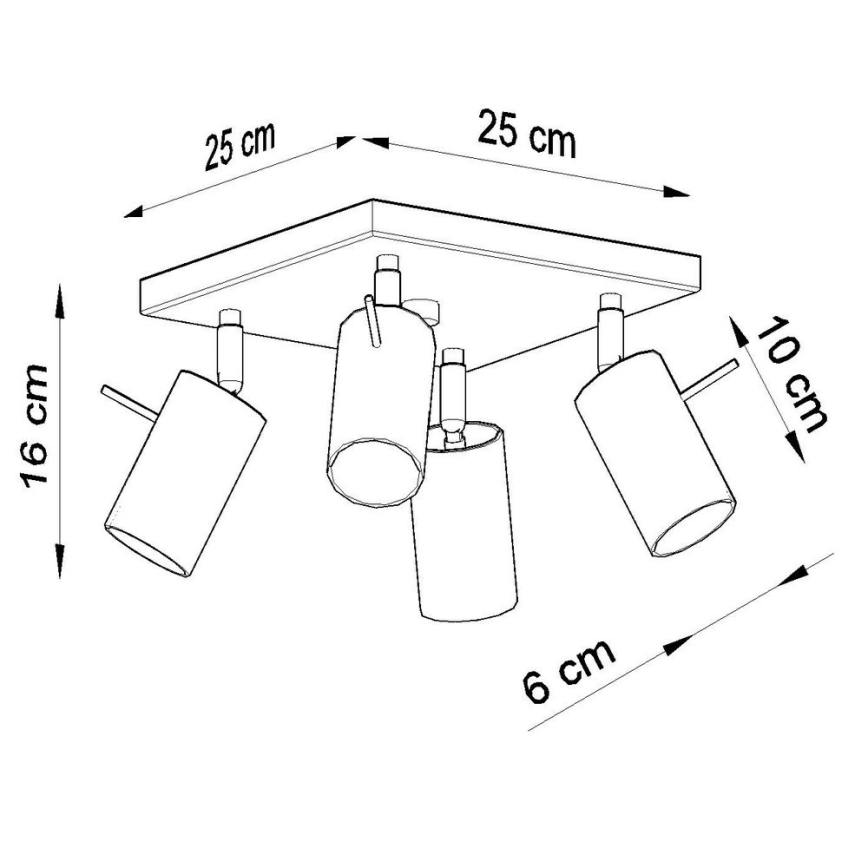 Bodové svietidlo RING 4xGU10/10W/230V