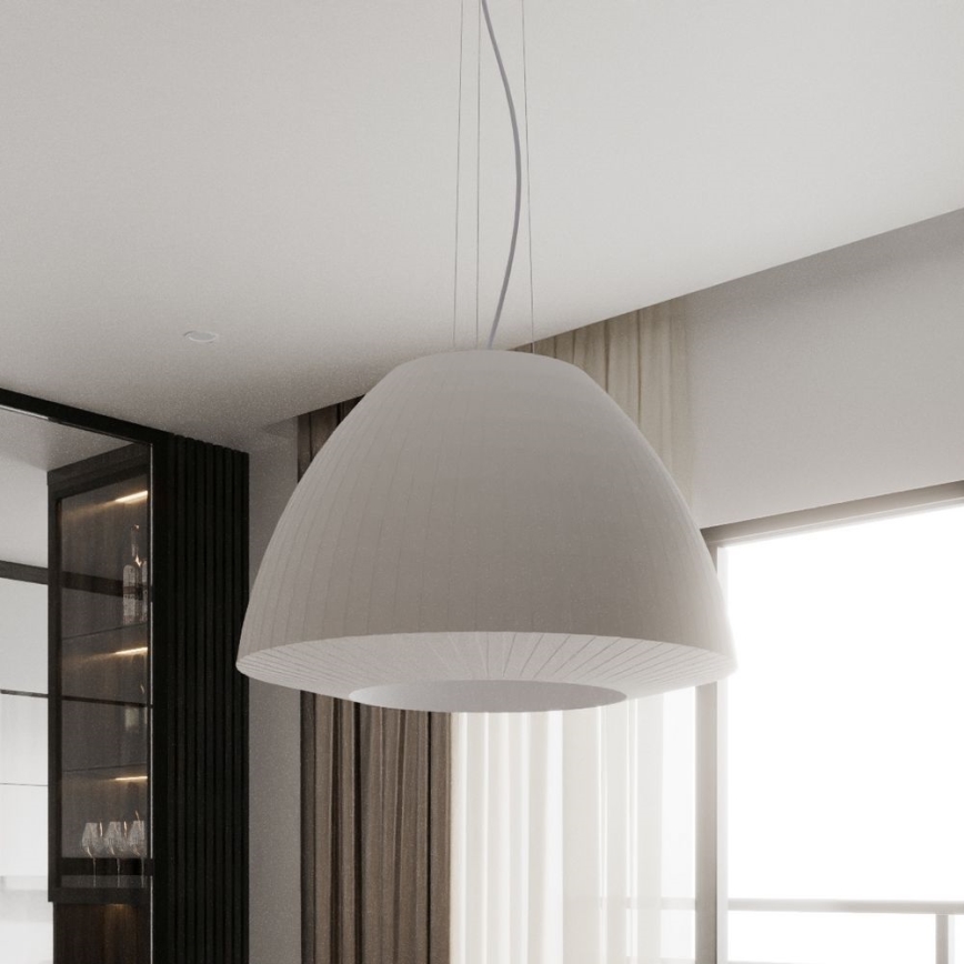 Luster na lanku BELLA 3xE27/60W/230V pr. 60 cm biela