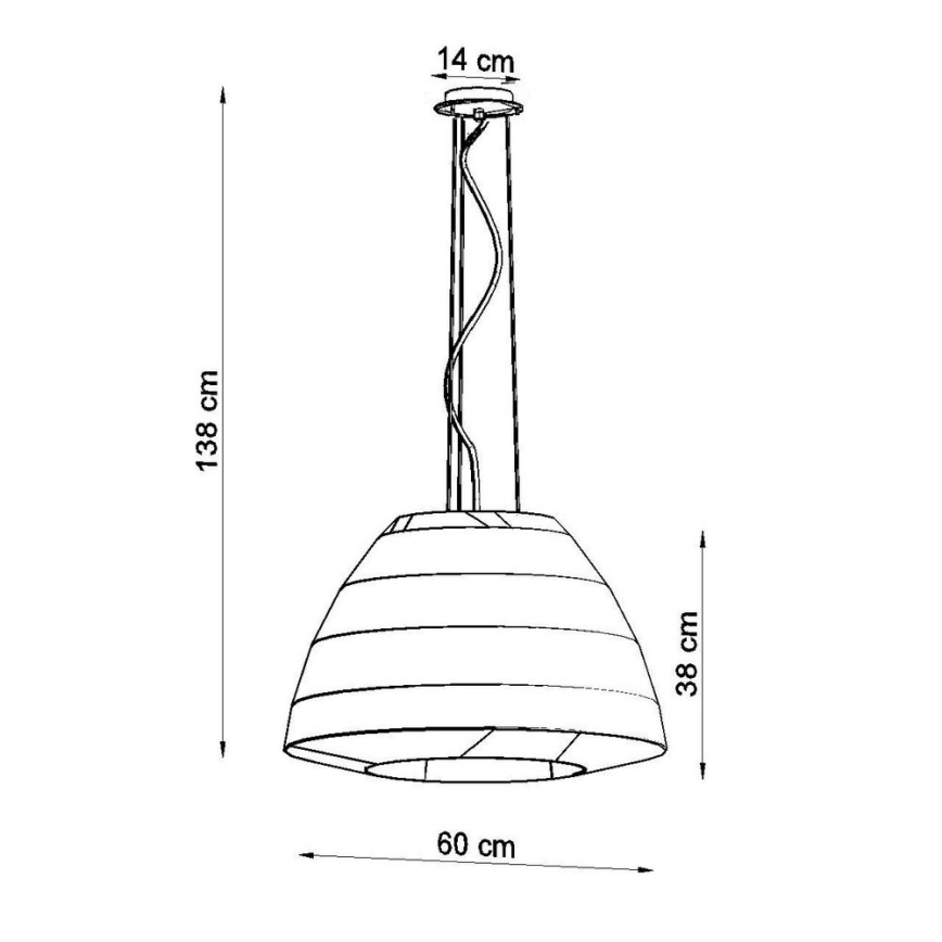 Luster na lanku BELLA 3xE27/60W/230V pr. 60 cm biela
