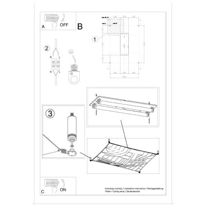 LED stropné svietidlo LUNA 2xG13/8,5W/230V 80x105 cm biele