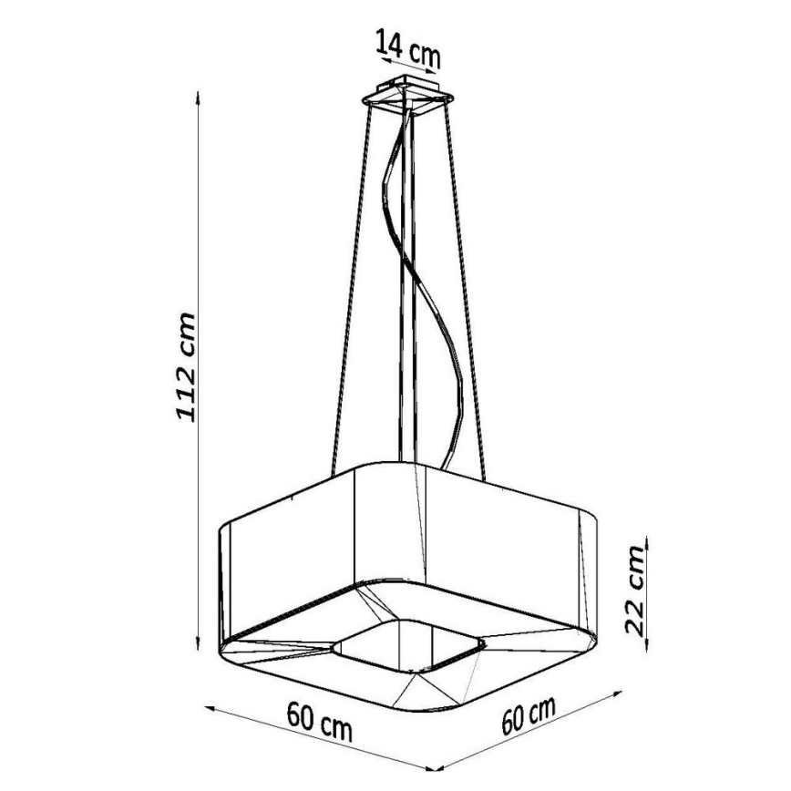 Luster na lanku URANO 8xE27/60W/230V 60 cm biela