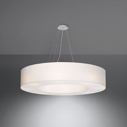 Luster na lanku SATURNO 8xE27/60W/230V pr. 90 cm biela