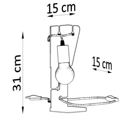 Stolná lampa ARBY 1xE27/60W/230V čierna