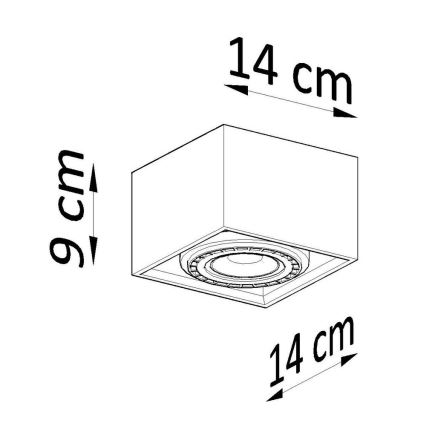 Stropné svietidlo QUATRO AR111 1xGU10/40W/230V betón