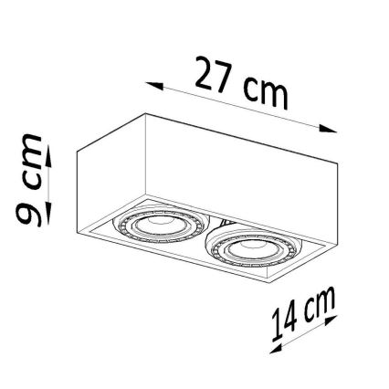 Stropné svietidlo QUATRO AR111 2xGU10/40W/230V betón