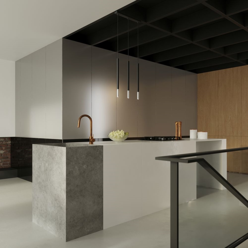 Luster na lanku MOSAIC 1xG9/12W/230V čierna/lesklý chróm
