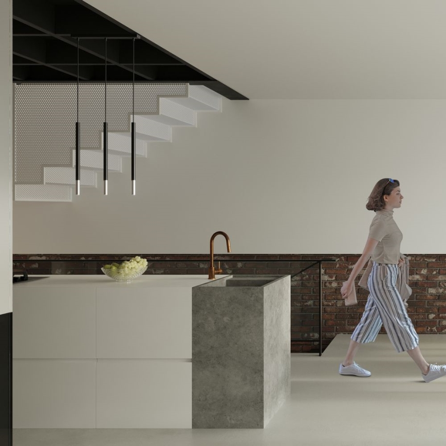 Luster na lanku MOSAIC 1xG9/12W/230V čierna/lesklý chróm
