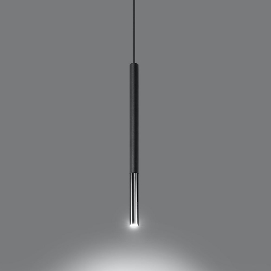 Luster na lanku MOSAIC 1xG9/12W/230V čierna/lesklý chróm