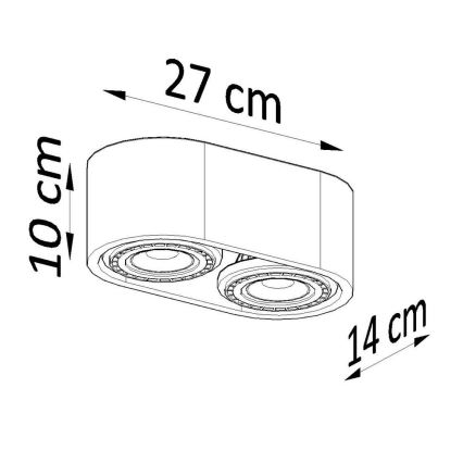 Stropné svietidlo BASIC AR111 2xGU10/40W/230V buk