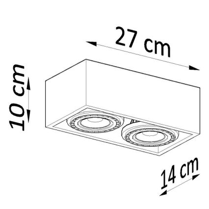 Stropné svietidlo QUATRO AR111 2xGU10/40W/230V buk