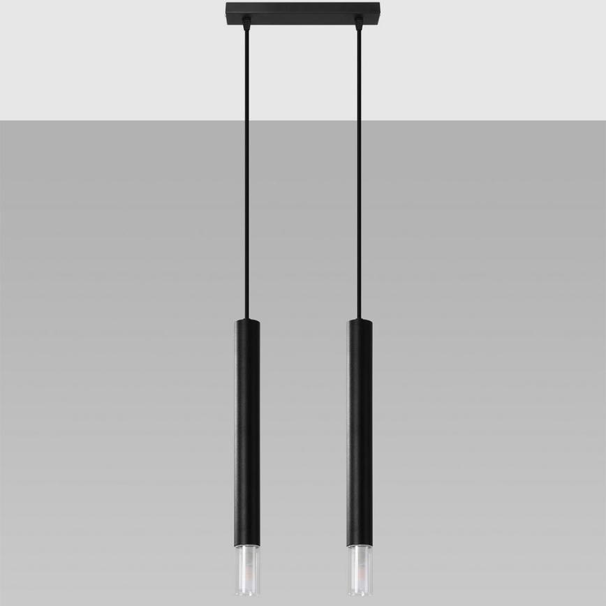 Luster na lanku VIZIER 2xG9/40W/230V čierna