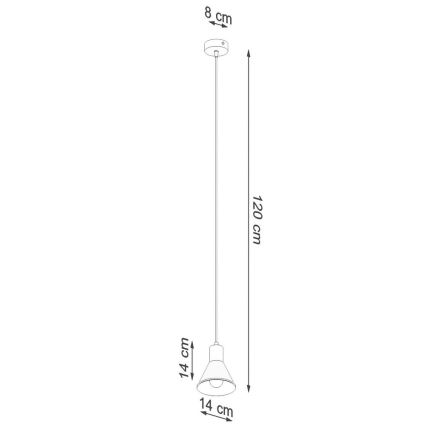 Luster na lanku TALEJA 1xE27/60W/230V biela