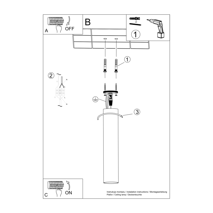 Bodové svietidlo LAGOS 1xGU10/10W/230V 60 cm biela