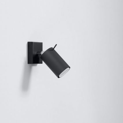 Nástenné bodové svietidlo RING 1xGU10/10W/230V čierna