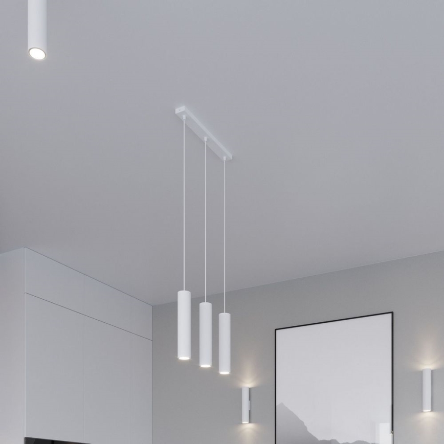 Luster na lanku LAGOS 3xGU10/10W/230V biela