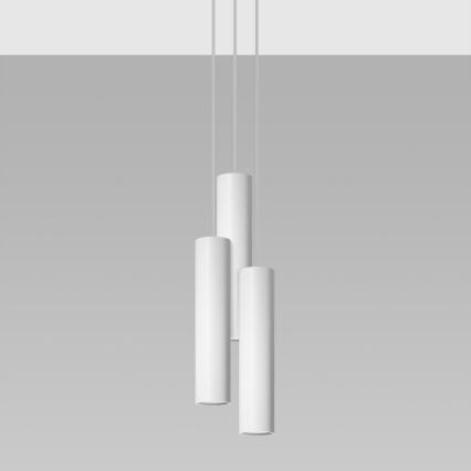Luster na lanku LAGOS 3xGU10/10W/230V biela