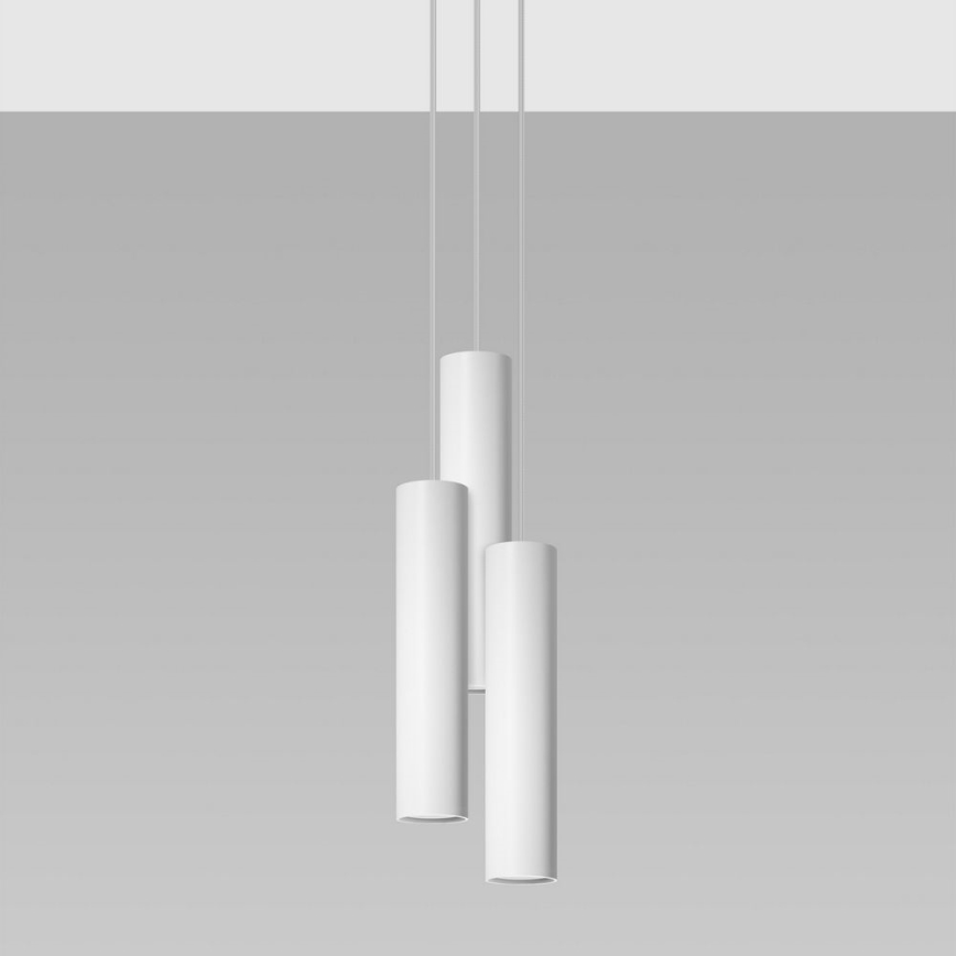 Luster na lanku LAGOS 3xGU10/10W/230V biela