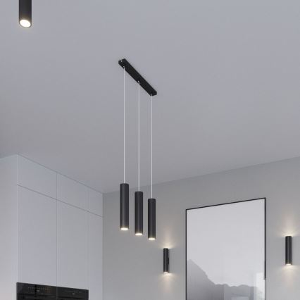 Luster na lanku LAGOS 3xGU10/10W/230V čierna