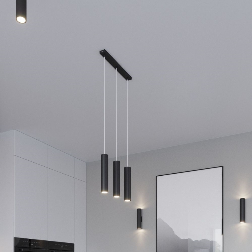 Luster na lanku LAGOS 3xGU10/10W/230V čierna