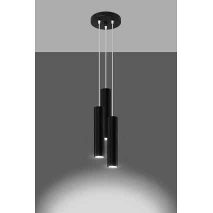 Luster na lanku LAGOS 3xGU10/10W/230V čierna