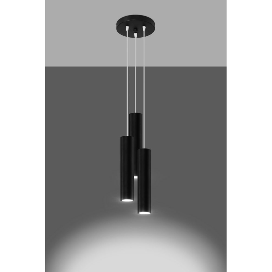 Luster na lanku LAGOS 3xGU10/10W/230V čierna