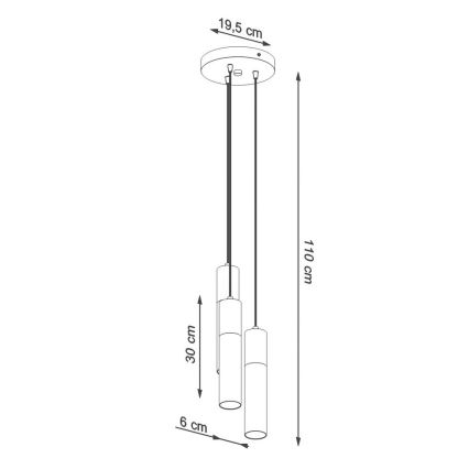 Luster na lanku BORGIO 3xGU10/40W/230V betón/kov biela