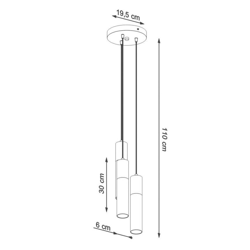 Luster na lanku BORGIO 3xGU10/40W/230V betón/kov čierna