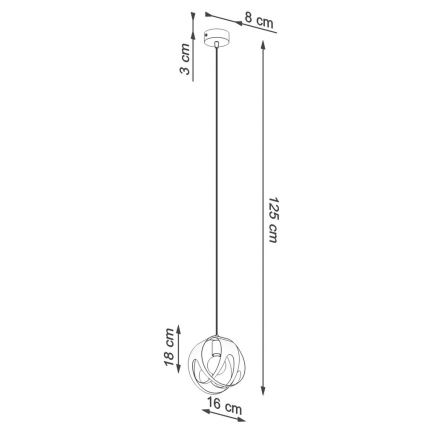 Luster na lanku TULOS 1xE27/60W/230V biela