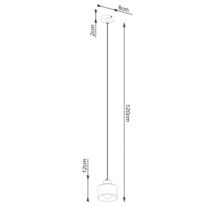 Luster na lanku SAVAR 1xE27/60W/230V čierna