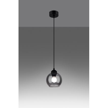 Luster na lanku ALINO 1xE27/60W/230V čierna