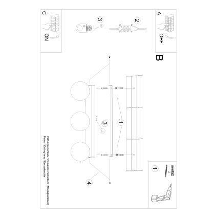 Stropné svietidlo YOLI 3xG9/12W/230V biela