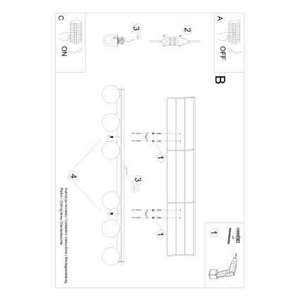 Stropné svietidlo YOLI 6xG9/12W/230V biela