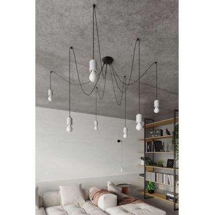 Luster na lanku NESO 5xE27/15W/230V pavúk betón