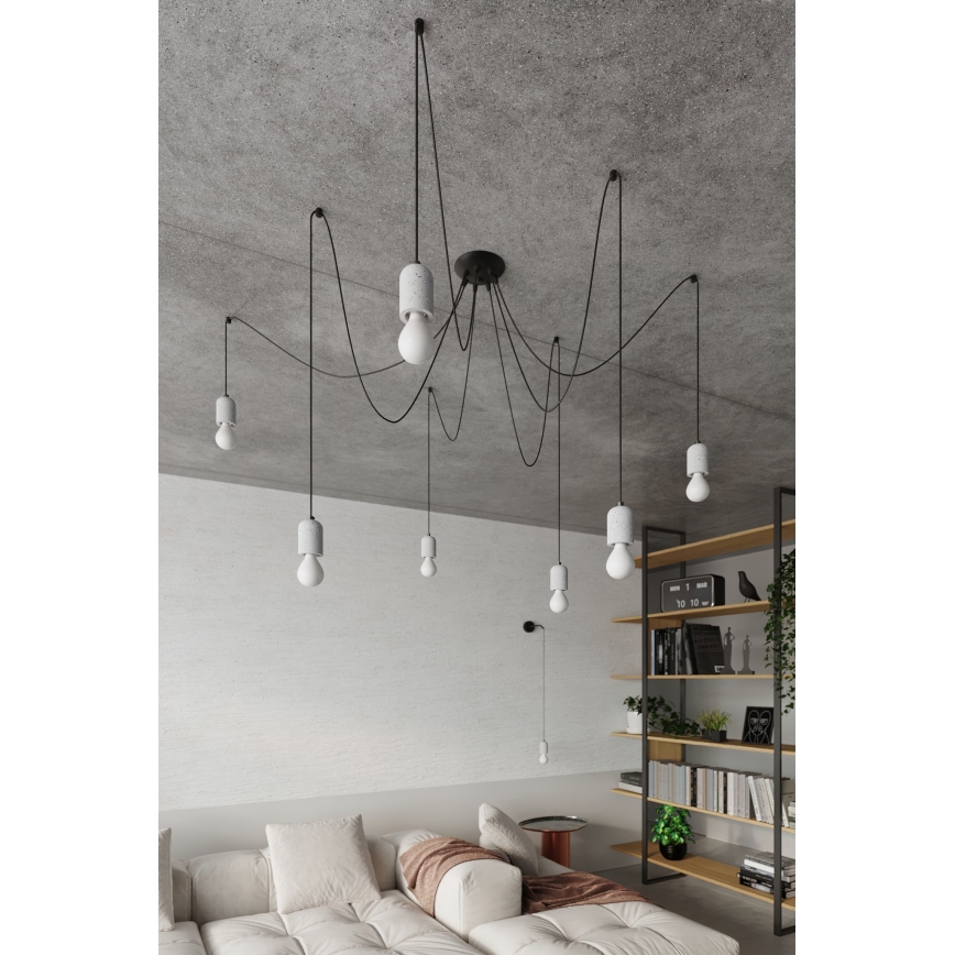 Luster na lanku NESO 5xE27/15W/230V pavúk betón