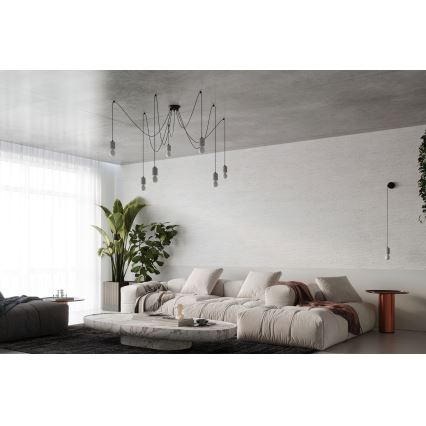 Luster na lanku NESO 5xE27/15W/230V pavúk betón