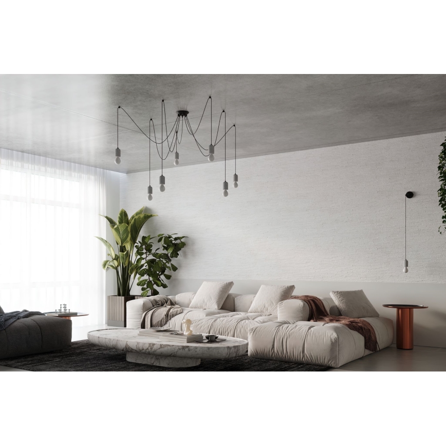 Luster na lanku NESO 5xE27/15W/230V pavúk betón