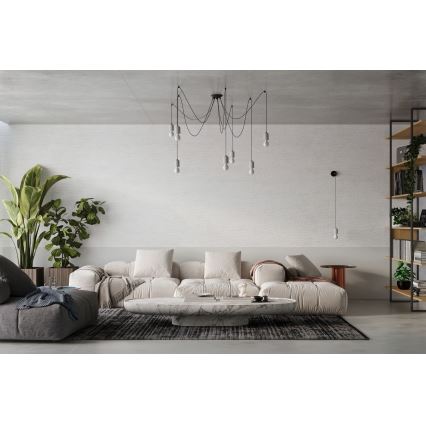Luster na lanku NESO 7xE27/15W/230V pavúk betón