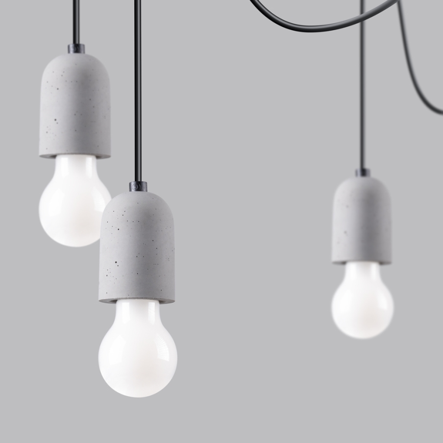 Luster na lanku NESO 7xE27/15W/230V pavúk betón