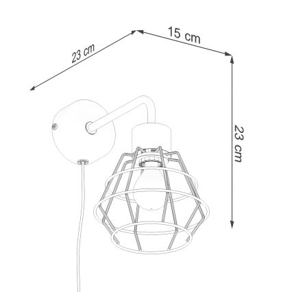 Nástenná lampa SUBA 1xE27/15W/230V čierna